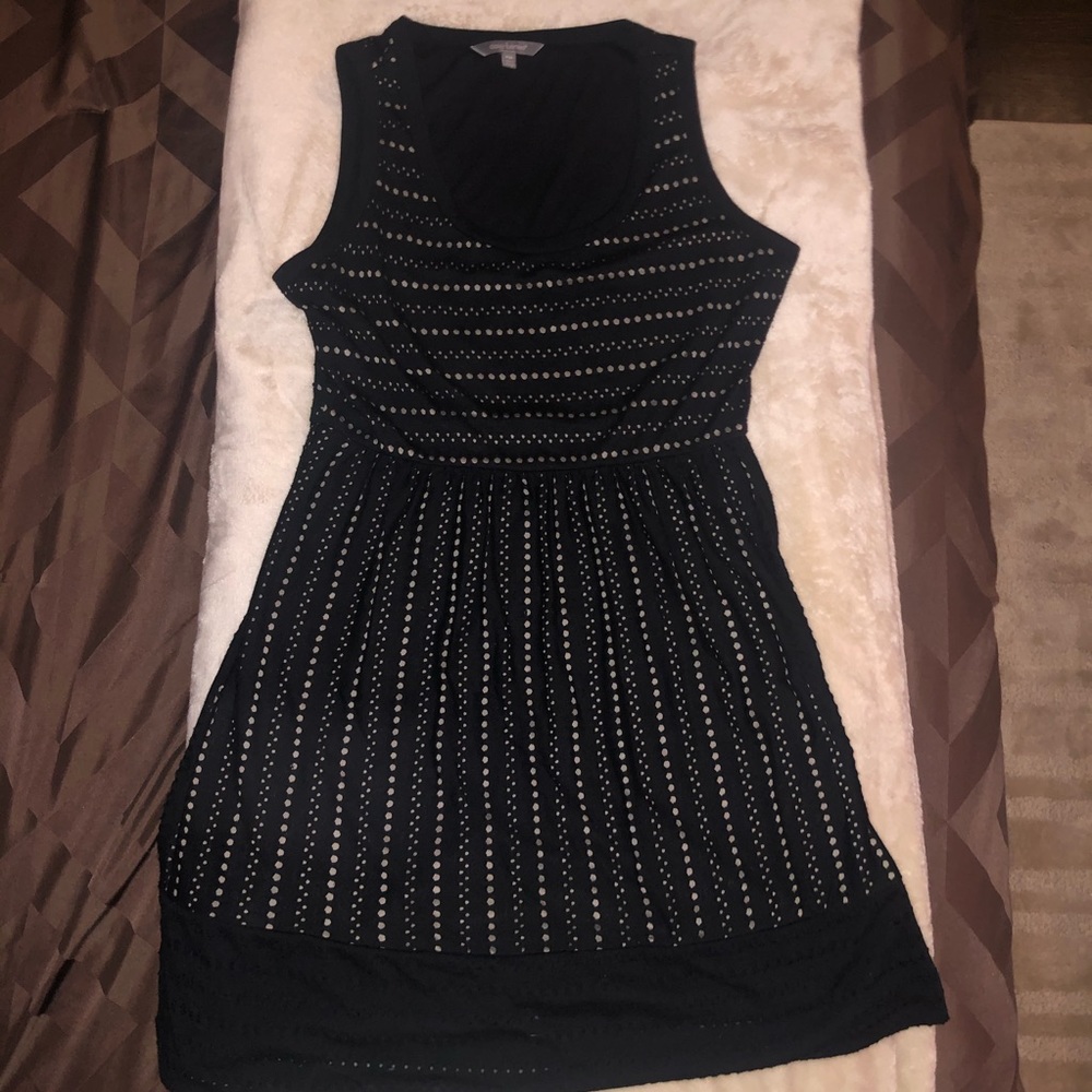 Navy blue petite medium eyelet dress